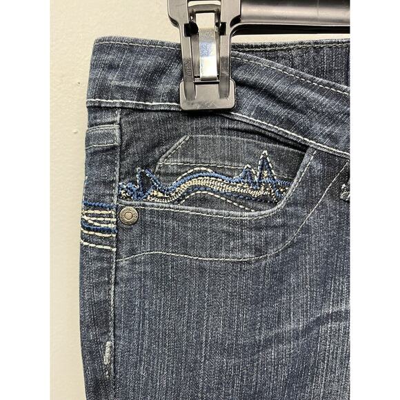 Rich Cow Jeans Juniors 5 Mid Rise Light Wash Straight Leg 5 Pocket Stretch - Picture 5 of 6